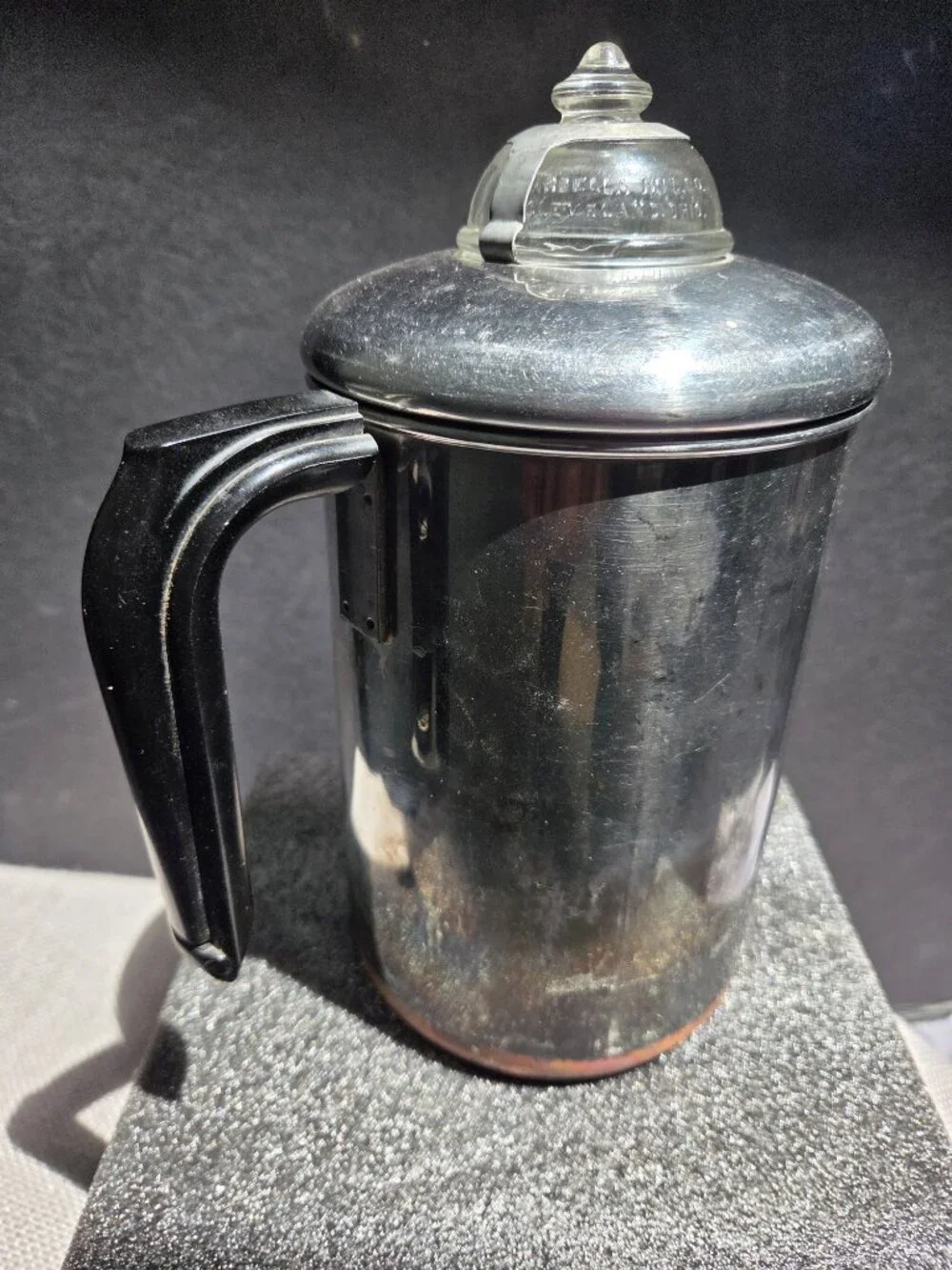 Revere Ware 6 Cup Coffee Percolator Pre 68 Complete with Glass Knob